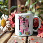 Deconline Crafts Húsvéti bögre "Monogramos" egyedi névvel, fehér, kerámia (DO133009-CERAMIC-MUG)