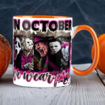 Deconline Crafts Halloween mintás bögre "Pink October" Narancssárga, kerámia, 330 ml (DO126187-ORANGE-MUG)