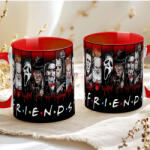 Deconline Crafts Halloween mintás bögre "Friends" Horror karakterekkel red (DO126132-RED-MUG)