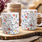 Deconline Crafts Ajándék bögre "Medve család, Max 5 gyerek" Személyre szabható, fehér, kerámia (DO133019-CERAMIC-MUG)