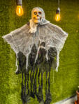 Deconline Hounted House Halloweeni koponyás lidérc fekete ruhában 80 cm kültéri dekor (976271)