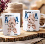 Deconline Crafts Apák napi bögre "Legjobb apa kék, Max 5 gyerek" Személyre szabható, fehér, kerámia (DO133024-CERAMIC-MUG)