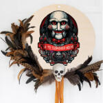 Deconline Crafts Egyedi Halloweeni ajtódísz, nyomtatott fatábla JIGSAW személyre szabható többféle méret (DO69328-WOOD)