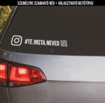 Deconline Crafts 4 db Instagram Autó matrica, ajándék QR kóddal, öntapadós személyree szabható Matrica, többféle típus, szín (DO120072)