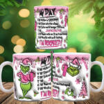 Deconline Crafts Grincses karácsonyi bögre 3D pufi hatású "pink day (DO129143)