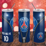 Deconline Crafts PSG Duplafalú termosz egyedi névvel és számmal 600 ml "ZIPPER (DO69360-PSG-TUMBLER-600)