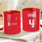 Deconline Crafts Prémium Liverpool Bögre személyre szabható, egyedi névvel 330ml Piros bögre "Home kit (DO69356-RED-MUG)