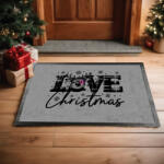 Deconline Crafts Karácsonyi mintás Lábtörlő 60X40 cm "Love Christmas"szürke, fekete (DO129186-doormat-GR)