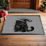 Deconline Crafts Karácsonyi mintás Lábtörlő 60X40 cm "Boldog macskarácsonyt"szürke, fekete (DO129199-doormat-GR)