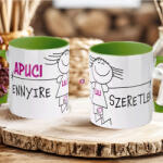 Deconline Crafts Apák napi bögre "Első apák napja" Személyre szabható, fiús, lányos, zöld, kerámia (DO133021-GREEN-MUG)