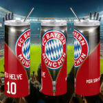 Deconline Crafts Bayern München Duplafalú termosz egyedi névvel és számmal 600 ml "ZIPPER (DO69360-BAYERN-TUMBLER-600)