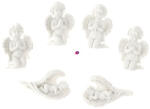 Decoration & Design Angyal térdelő/fekvő, ragasztható poly 4, 5x1, 8x6, 8 cm fehér 6 féle (DD56443)