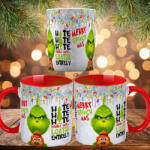 Deconline Crafts Grincses karácsonyi bögre "Hate hate hate" pufi hatású piros bögre (DO129211-RED-MUG)