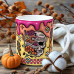 Deconline Crafts Halloween mintás bögre 3D koponyás (DO126138-CERAMIC-MUG)