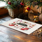 Deconline Crafts Egyedi neves karácsonyi Szőnyeg, Lábtörlő 60X40 cm "Candy Christmas (DO129196-RUG-60x40)