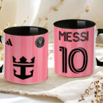 Deconline Crafts Prémium Inter Miami Bögre személyre szabható, egyedi névvel 330ml Fekete bögre "Messi (DO69358-BLACK-MUG)