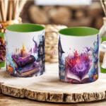 Deconline Crafts Halloween mintás bögre HD "Haunted House" zöld (DO126111-GREEN-MUG)