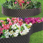 STR Rattan hatású Kerti Ágyásszegély antracit 20x60 cm (952045)