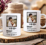 Deconline Crafts Egyedi Ajándék bögre kedvenc dal - személyre szabható fényképpel és dallal 300 ml fehér (DO133031-CERAMIC-MUG)