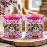 Deconline Crafts Őszi mintás bögre 3D pufi hatású "Spooky Season" rózsaszín (DO126128-PINK-MUG)
