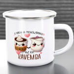 Deconline Crafts Szerelmes zománcozott bögre "Te vagy a tejszínhab a kávémba" egyedi névvel fém (DO133011-ALU-MUG)