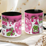 Deconline Crafts Grincses karácsonyi bögre "Grinch mode on" pufi hatású fekete bögre (DO129188-BLACK-MUG)