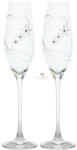 D&D Kristály pohár swarovski dísszel pezsgő 210ml átlátszó"wedding set" 2 db-os (8588006988185)