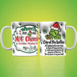 Deconline Crafts Grincs mintás karácsonyi bögre 3D pufi hatású "Whoville (DO129118)