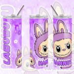 Deconline Crafts Személyre szabható "LABUBU Lila" fém Termosz / tumbler egyedi névvel 600 ml (DO69363-LILA-TUMBLER-600)