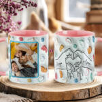 Deconline Crafts Anyák napi bögre "My Family" Személyre szabható, rózsaszín, kerámia (DO133007-PINK-MUG)