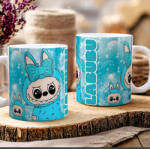 Deconline Crafts Egyedi neves "Labubu BLUE" bögre személyre szabható fehér (DO69363-BLUE-CERAMIC-MUG)