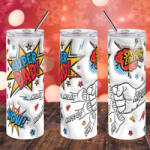 Deconline Crafts Prémium Apák napi Duplafalú termosz egyedi névvel 600 ml "Super Dad (DO133013-TUMBLER-600)