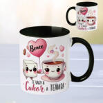 Deconline Crafts Szerelmes bögre "Te vagy a cukor a teámba" egyedi névvel, fekete, kerámia (DO133010-BLACK-MUG)