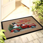 Deconline Crafts Karácsonyi Lábtörlő 60x40 cm "Boldog karácsonyt teherautó" színes HD (DO129192-Doormat-60x40)