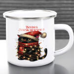 Deconline Crafts Karácsonyi bögre "Boldog macskarácsonyt" 360 ml zománcozott fém Full HD (DO129199-ALU-MUG)