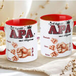 Deconline Crafts Apák napi bögre "Legjobb apa, Max 5 gyerek" Személyre szabható, piros, kerámia (DO133014-RED-MUG)