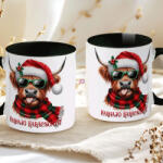 Deconline Crafts Karácsonyi bögre "Marhajó karácsonyt" 330 ml kerámia fekete Full HD (do129222-BLACK-MUG)