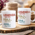 Deconline Crafts Apák napi bögre "Legenda Apa" Személyre szabható, fehér, kerámia (DO133018-CERAMIC-MUG)