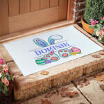 Deconline Crafts Egyedi neves húsvéti szőnyeg, kádkilépő 60X40 cm "Nyuszi fiú" tört fehér (DO133002--RUG-60x40)