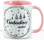 Deconline Crafts Egyedi neves karácsonyi bögre "Személyre szabható névvel" 330 ml kerámia Rózsaszín Full HD (DO129220-PINK-MUG)
