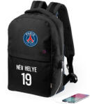 Deconline Crafts Paris Saint-Germain Iskolatáska, USB-s, személyre szabható egyedi névvel és számmal, Fekete (6451-BK-PSG)