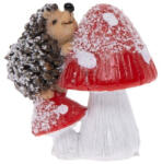 Decoration & Design Süni gombával poly 6, 5x6x3, 8cm piros, barna karácsonyi figura (DD57289)