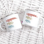 Deconline Crafts Fém Apák napi bögre "Legenda Apa" Személyre szabható, fehér, fő 360 ml (DO133018-ALU-MUG)
