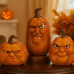 Deconline Hounted House Halloween tök figura - 3 féle arccal 7 cm (975167)