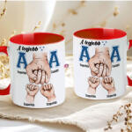 Deconline Crafts Apák napi bögre "Legjobb apa kék, Max 5 gyerek" Személyre szabható, piros, kerámia (DO133024-RED-MUG)