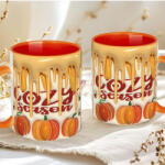 Deconline Crafts Őszi mintás bögre 3D pufi hatású "Cozy Season" Narancs (DO126105-ORANGE-MUG)