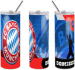 Deconline Crafts BAYERN MÜNCHEN fém tumbler egyedi névvel 750 ml fém duplafalú pohár egyedi névvel 600 ml tumbler (DO59996-BAYERN-600ML-TUMBLER)