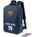 Deconline Crafts Barcelona Iskolatáska, USB-s, személyre szabható egyedi névvel és számmal, Sötétkék (6451-NAVY-BARCA)