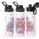 Deconline Crafts Személyre szabható "LABUBU Friends" fém kulacs egyedi névvel 850 ml (DO69367-850)