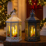 Koopman LED Lámpás Melegfehér Gyertya Fénnyel 33 cm (ANX000900)